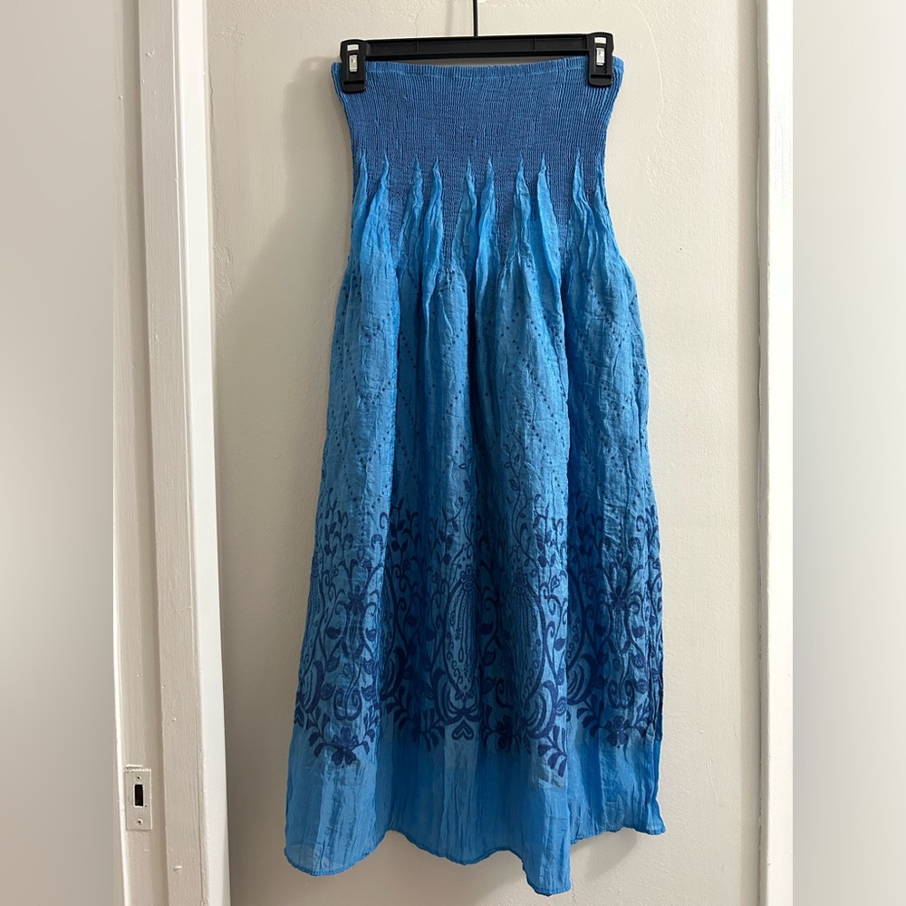 Vintage Lapis Blue Strapless Dress